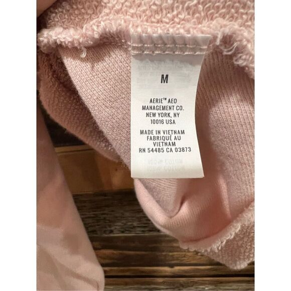 Aerie NWOT Get Out Town Tie Back Sweatshirt pink sz Medium - Picture 6 of 9